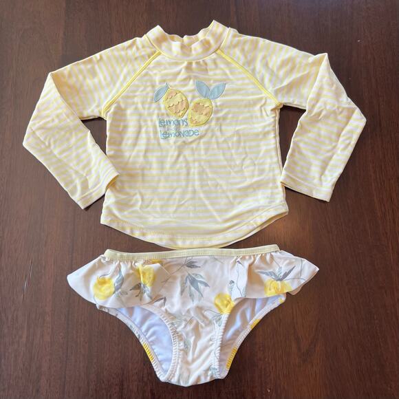 Jessica Simpson Lemons for Lemonade 2 pc swimming suit / rash guard size 2T - Picture 1 of 3